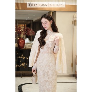 Set Váy Ren Dự Tiệc Sang Chảnh La Rosa Đầm Body Dáng Dài Đính Hoa Rời Kèm Áo Blazer Thanh Lịch S1066