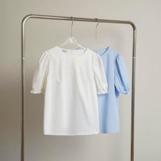 Áo Sơ Mi Nữ JASEY Công Sở Kiểu Cổ Tròn Tay Bồng Thanh Lịch Duyên Dáng 6065