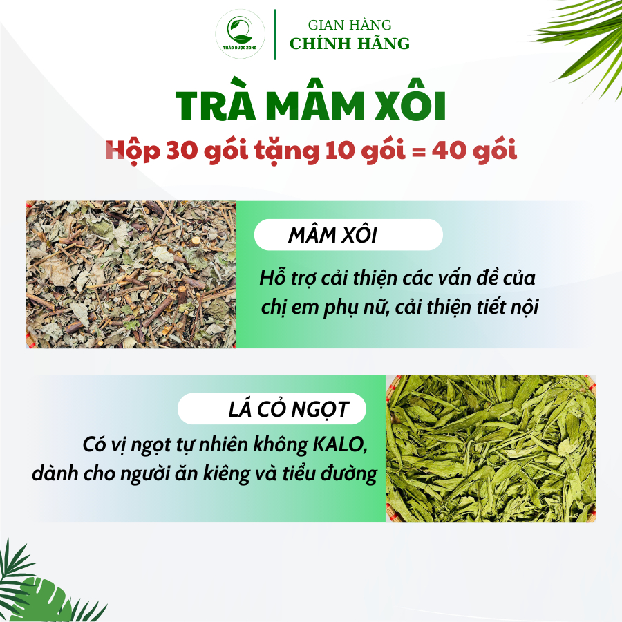 [Có Giấy VSATTP] Hộp 30 Gói Tặng 10 Gói Trà Mâm Xôi Thảo Dược Zone HN