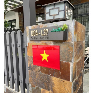 Lá Cờ Mica Dán Tường 15x20cm - Bảng Cờ Trang Trí Cổng Nhà, Văn Phòng Chất Liệu Mica Dán Cửa Số Nhà