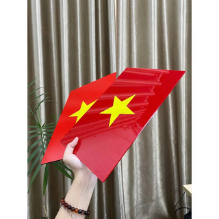 Lá Cờ Mica Dán Tường 15x20cm - Bảng Cờ Trang Trí Cổng Nhà, Văn Phòng Chất Liệu Mica Dán Cửa Số Nhà