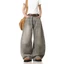 Quần Jean Ống Rộng Xám Nhạt GODMOTHER Quần Jean Vẩy Sơn Wash Nhẹ Cá Tính Phong Cách Streatwear Unisex