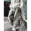 Quần Jean Ống Rộng Xám Nhạt GODMOTHER Quần Jean Vẩy Sơn Wash Nhẹ Cá Tính Phong Cách Streatwear Unisex