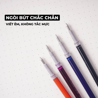 Hộp 10 Bút Gel Bấm Viết Siêu Trơn Ngòi 0.5mm Có Ruột Gel Thay Thế Mực Xanh Đen Tím, Bút Gel Béo CLASSMATE CL-GP109