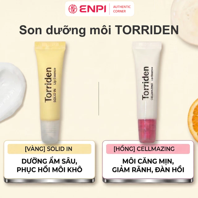 Son dưỡng môi Torriden – Dưỡng ẩm sâu, phục hồi khô nứt, môi căng mịn