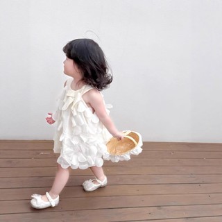 Váy Cho Bé Gái, Váy Công Chúa Cổ Yếm Thiết Kế Cánh Hoa Phối Nơ Nổi Bật Chất  Liệu Lụa Cao Cấp