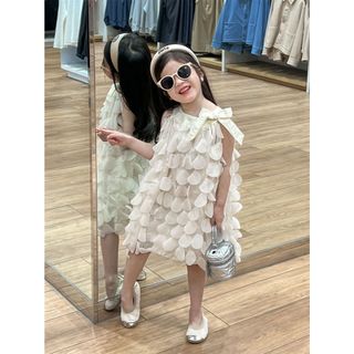 Váy Cho Bé Gái, Váy Công Chúa Cổ Yếm Thiết Kế Cánh Hoa Phối Nơ Nổi Bật Chất  Liệu Lụa Cao Cấp