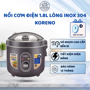 Nồi Cơm KoreNo Lòng Niêu Inox 304 Dày Nặng 1Kg, Nấu Cơm Nhanh, Bảo Hành 12 Tháng
