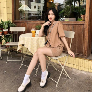 Set Sơ Mi Kèm Quần Giả Chân Váy JASEY Dáng Suông Công Sở Nữ Dáng Thanh Lịch Nữ Tính 6503