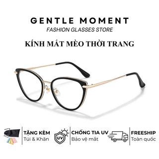 [KOL Live] Gọng kính mắt mèo nữ GENTLE MOMENT gọng kim loại chống ánh sáng xanh chống tia UV thời trang GMK819