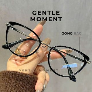 Kính mắt mèo nữ GENTLE MONENT gọng kim loại đổi màu chống ánh sáng xanh chống tia UV thời trang dễ thương GMK819