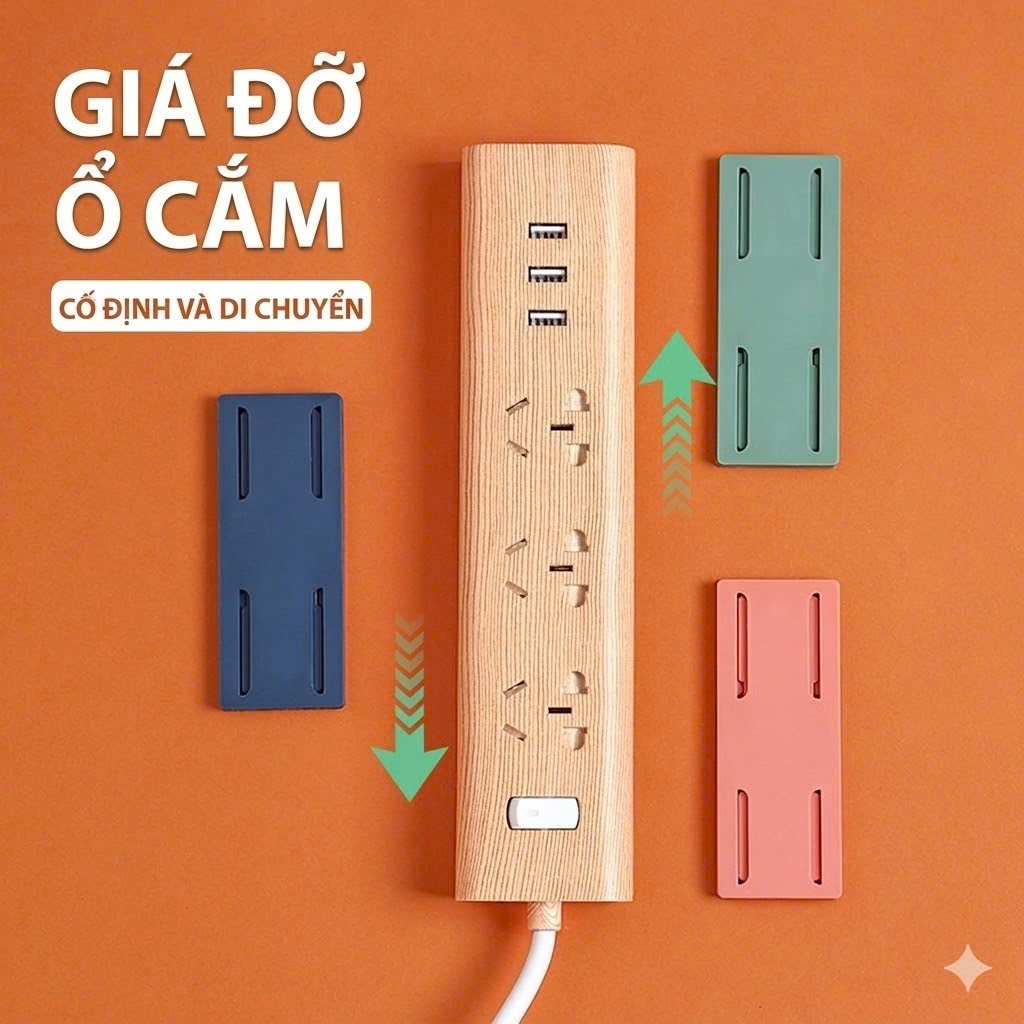 Miếng Dán Tường Treo Ổ Cắm Điện - Hình ảnh thực tế