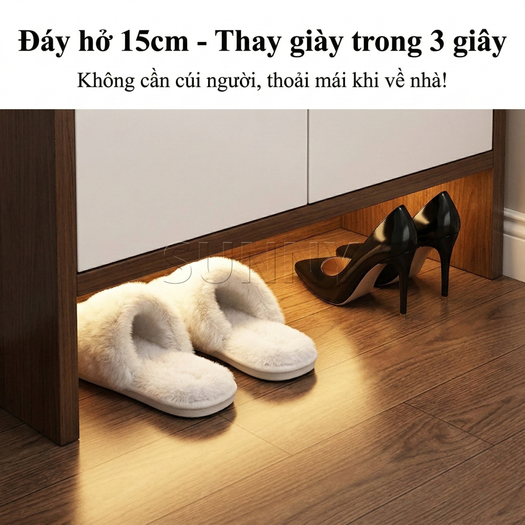 [Sẵn Hàng] Tủ Giày Decor SUNNY 2 Cánh Có Ngăn Kéo - Tủ Kệ Để Giày Hiện Đại Giảm 50%