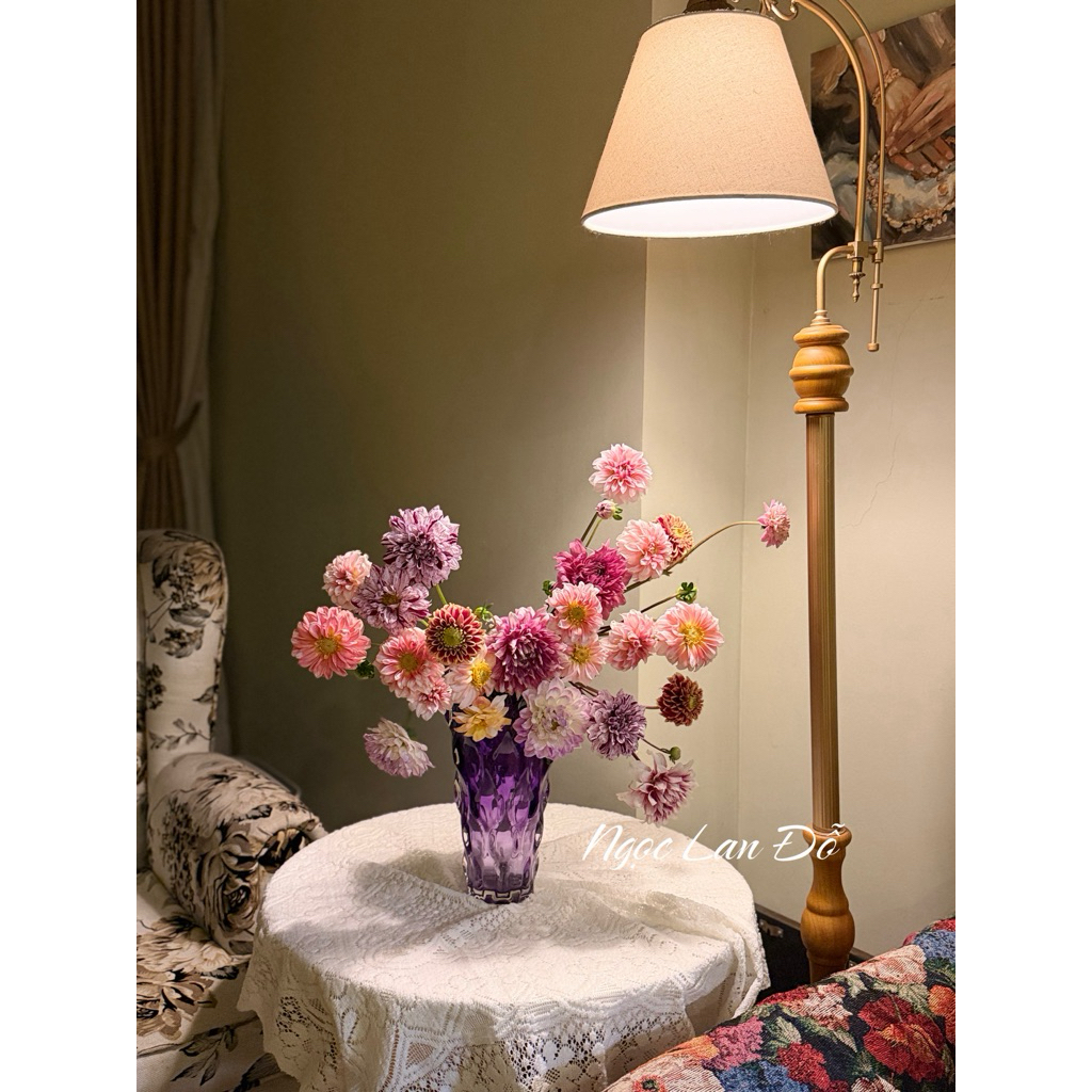 Bình Hoa Thủy Tinh Dáng Sóng Ombre Crista Home 28x16cm – Lọ Hoa Trang Trí Cao Cấp Chuẩn Châu Âu
