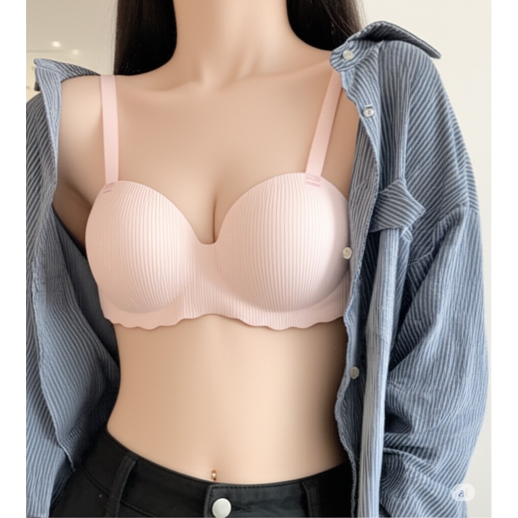Áo ngực nữ su đúc không gọng đệm mỏng mút bàn tay ôm ngực chống chảy xệ kiểu dáng cute LANIXA A5277