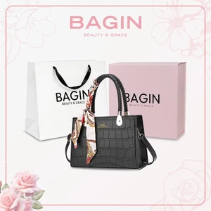 BAGIN Túi Đeo Vai Tặng Mẹ Tặng Cô Giáo Thời Trang Cao Cấp Phối Khăn Lụa Cổ Điển Sang Trọng Ngày Lễ