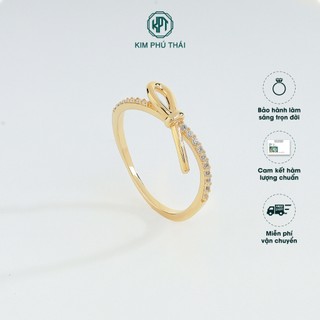 Nhẫn Nữ KIM PHÚ THÁI Vàng 10K Thiết Kế Nơ Xinh Đính Đá CZ Cao Cấp – NV21