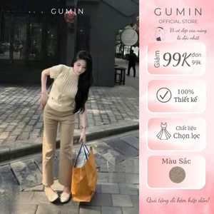 Quần jean nữ GUMIN thiết kế quần ống đứng cạp lưng cao thanh lịch, Quần bò nữ sang trọng cao cấp