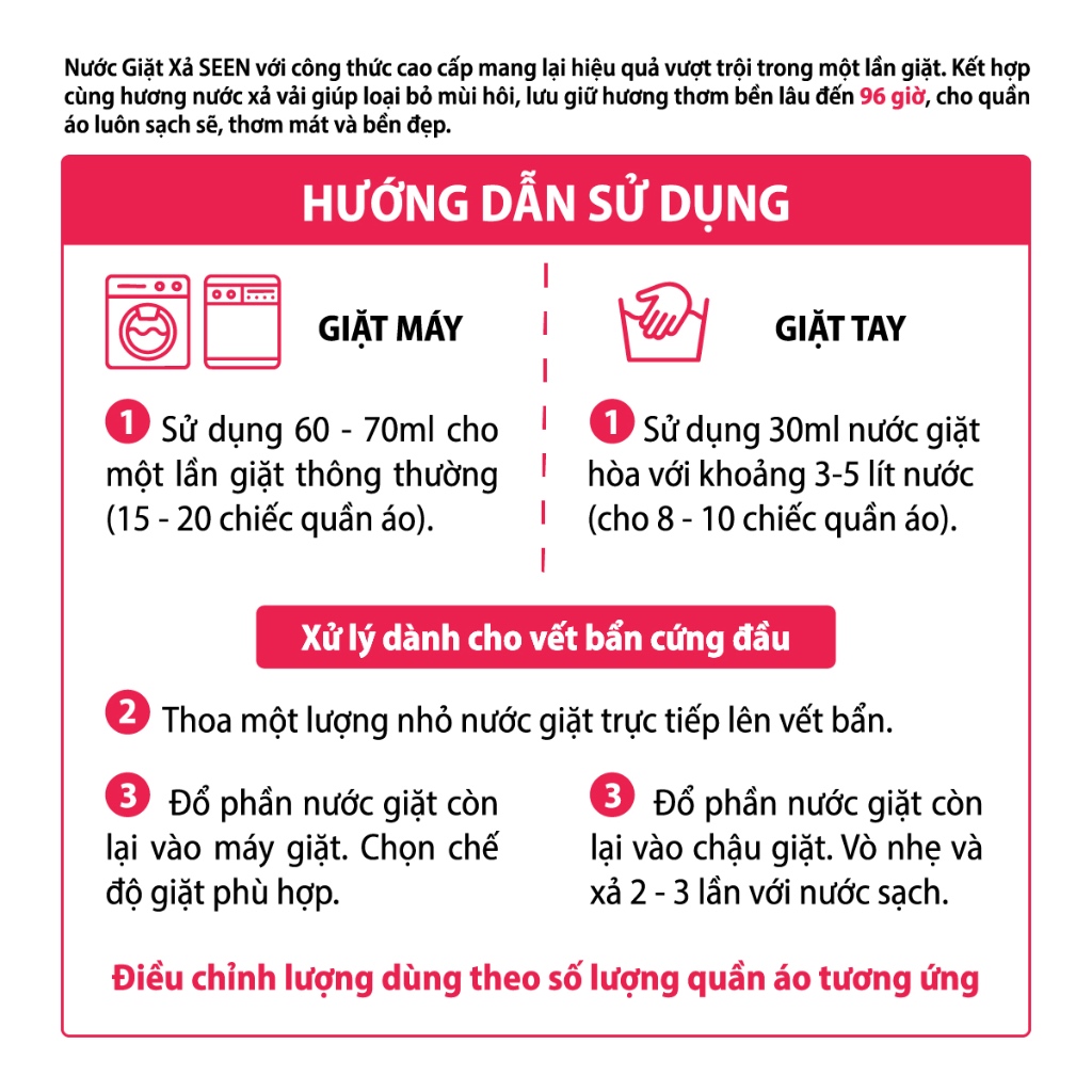 [QUÀ TẶNG] Hương Camelia – Seen 6in1 Nước Giặt Thế Hệ Mới, Lưu Hương 96H