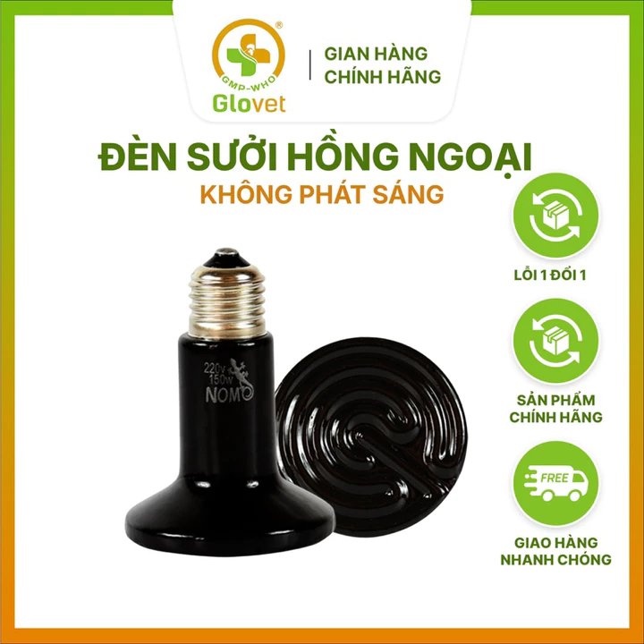 Đèn sưởi Đêm Dài cho Bò Sát, Chim, Chó, Mèo,... Đèn sưởi gốm | Đèn Hồng ngoại không phát sáng