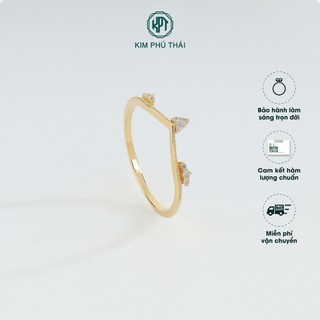 Nhẫn Nữ KIM PHÚ THÁI Vàng 10K Thiết Kế Vương Miện Đính Đá Thanh Lịch – NV22
