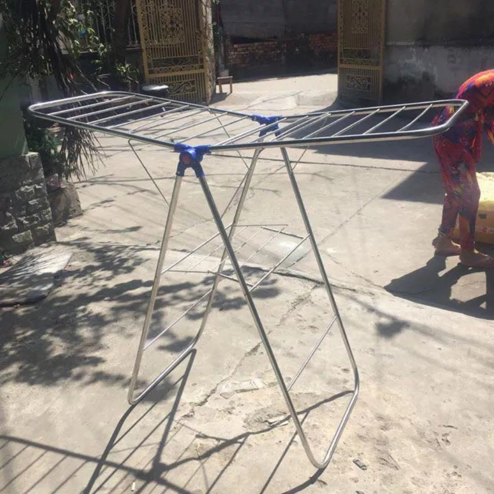 Giá Phơi Quần Áo Chữ A Cỡ Lớn Inox Cao Cấp Thiết Kế Thông Minh Kèm Kệ Phơi Giày Phù Hợp Mọi Gia Đình