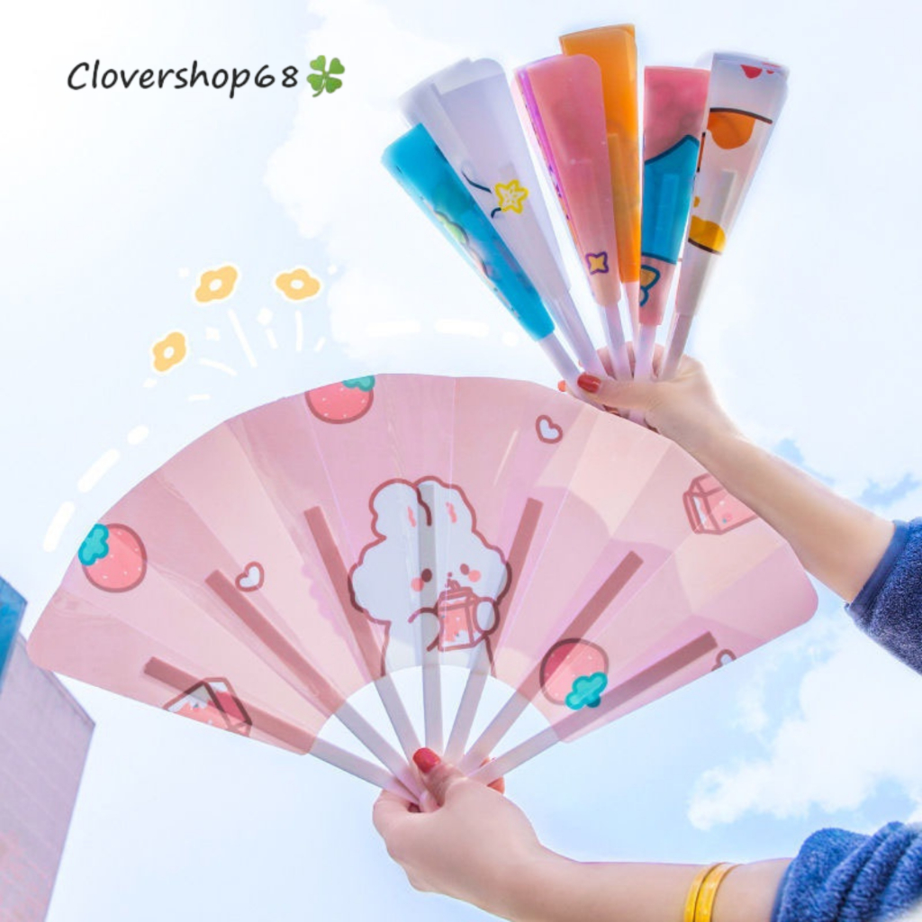 🍀(Set) Quạt nhựa xếp size lớn (Giao ngẫu nhiên)🍀 Clovershop68🍀