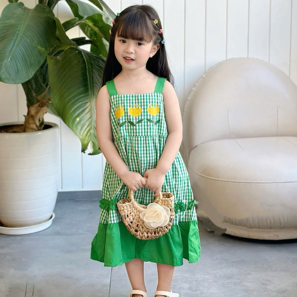 Đầm 2 dây bé gái đi biển size 1–10 (10–40kg) váy hè trẻ em nhiều mẫu 1973 7075 2744