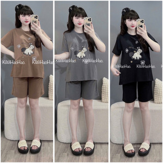 Bộ bầu - bộ sau sinh - BỘ ĐÙI COTTONG IN HÌNH NGỰA - 5 Màu, Quần Có Chun Chỉnh