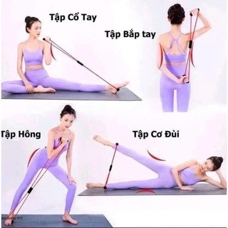 Dây Cao đàn hồi, Dây Cao Su Kéo Kháng Lực đàn hồi hình số 8 tập tay mở vai