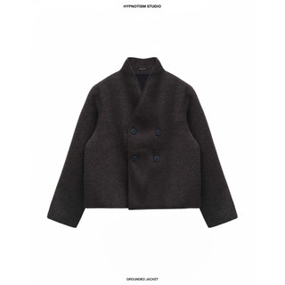 HYPNOTISM | “GROUNDED JACKET” - Áo Khoác Dạ Form Boxy Cropped 4 Nút
