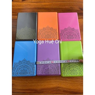 Gạch Tập Yoga, Gạch Tập Yoga Nặng 220g, In Hoa Mandala (họa tiết nổi) Viền Kẻ -Độ Cứng Cao Không Lún