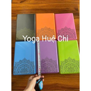 Gạch Tập Yoga, Gạch Tập Yoga Nặng 220g, In Hoa Mandala (họa tiết nổi) Viền Kẻ -Độ Cứng Cao Không Lún