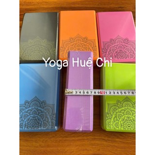 Gạch Tập Yoga, Gạch Tập Yoga Nặng 220g, In Hoa Mandala (họa tiết nổi) Viền Kẻ -Độ Cứng Cao Không Lún