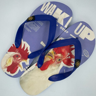 Dép nam Hùng Đào in hình Gà wake up