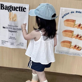 Set đồ hè bé gái áo 2 dây ngọt ngào thời trang + quần short thể thao phong cách hàn xinh xắn