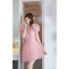Đầm lưới xoè tay bồng đính đá eo nơ