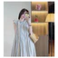 Váy Bầu Xinh Babydoll kẻ thiết kế tay cánh tiên xinh xắn đi dự tiệc công sở siêu đẹp thời trang