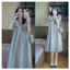 Váy Bầu Xinh Babydoll kẻ thiết kế tay cánh tiên xinh xắn đi dự tiệc công sở siêu đẹp thời trang