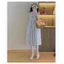 Váy Bầu Xinh Babydoll kẻ thiết kế tay cánh tiên xinh xắn đi dự tiệc công sở siêu đẹp thời trang