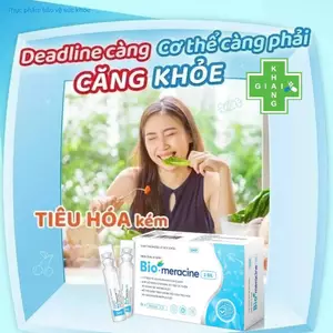 Men vi sinh đường ruột 2 tỷ lợi khuẩn Bio-Meracine giúp ăn ngon, tiêu hóa tốt và da khỏe đẹp từ gốc (Hộp 24 ống)