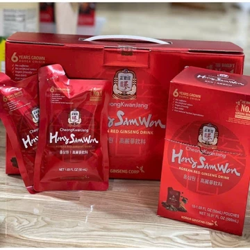 Nước Hồng Sâm Hàn Quốc 6 Năm Tuổi CheongKwanJang Hong Sam Won 50ml x 10 Gói – Thức Uống Hồng Sâm Hàn Quốc