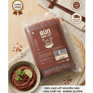Bún Gạo Lứt Việt Thái 500g/Bún Chùm Ngây Việt Thái 500g-Bún Khô Gạo Lứt, Bún Rau Xanh, sản phẩm ORGANIC, thanh đạm