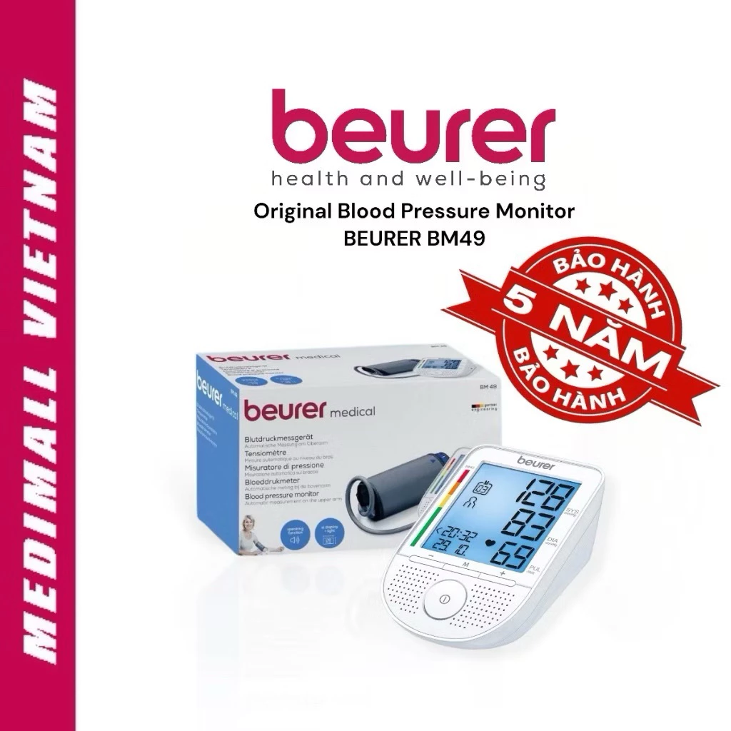 Máy đo huyết áp bắp tay Beurer Đức BM40, BM49 có giọng nói (Có adapter không kèm pin), BC30, OROMI CÁC LOẠI CHÍNH HÃNG