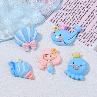 Set Charm Cá Voi Biển Xanh Dễ Thương- Nàng Tiên Cá & Cá Voi Baby, Sò Biển, Ốc biển, bạch tuộc dễ thương