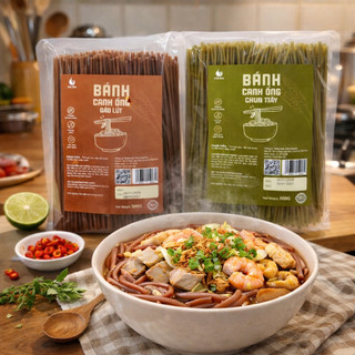 Bánh Canh Ống Việt Thái Gạo Lứt/ Chùm Ngây 500g- Sợi To Dẻo Dai, Bánh Canh Rau Xanh, sản phẩm ORGANIC, eat-clean