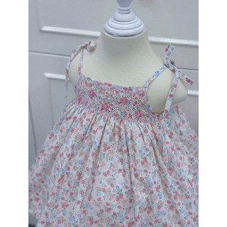 Váy smock dâu tây cho bé gái – váy 2 dây thêu smock dễ thương 🍓
