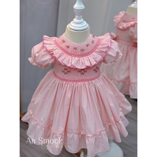 PKN & An Smock | Váy smock hoa hồng bé gái tay bèo dễ thương 🌸