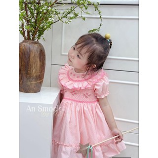 PKN & An Smock | Váy smock hoa hồng bé gái tay bèo dễ thương 🌸