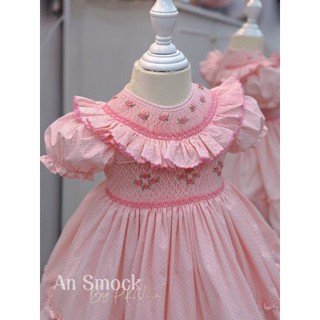 PKN & An Smock | Váy smock hoa hồng bé gái tay bèo dễ thương 🌸